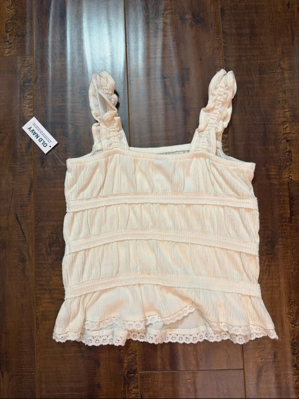 Old Navy white Ruffle Strap Tank Top